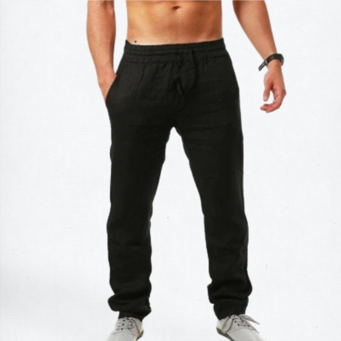 LuxeFit Linen Cotton Pants – Men's Breathable Streetwear