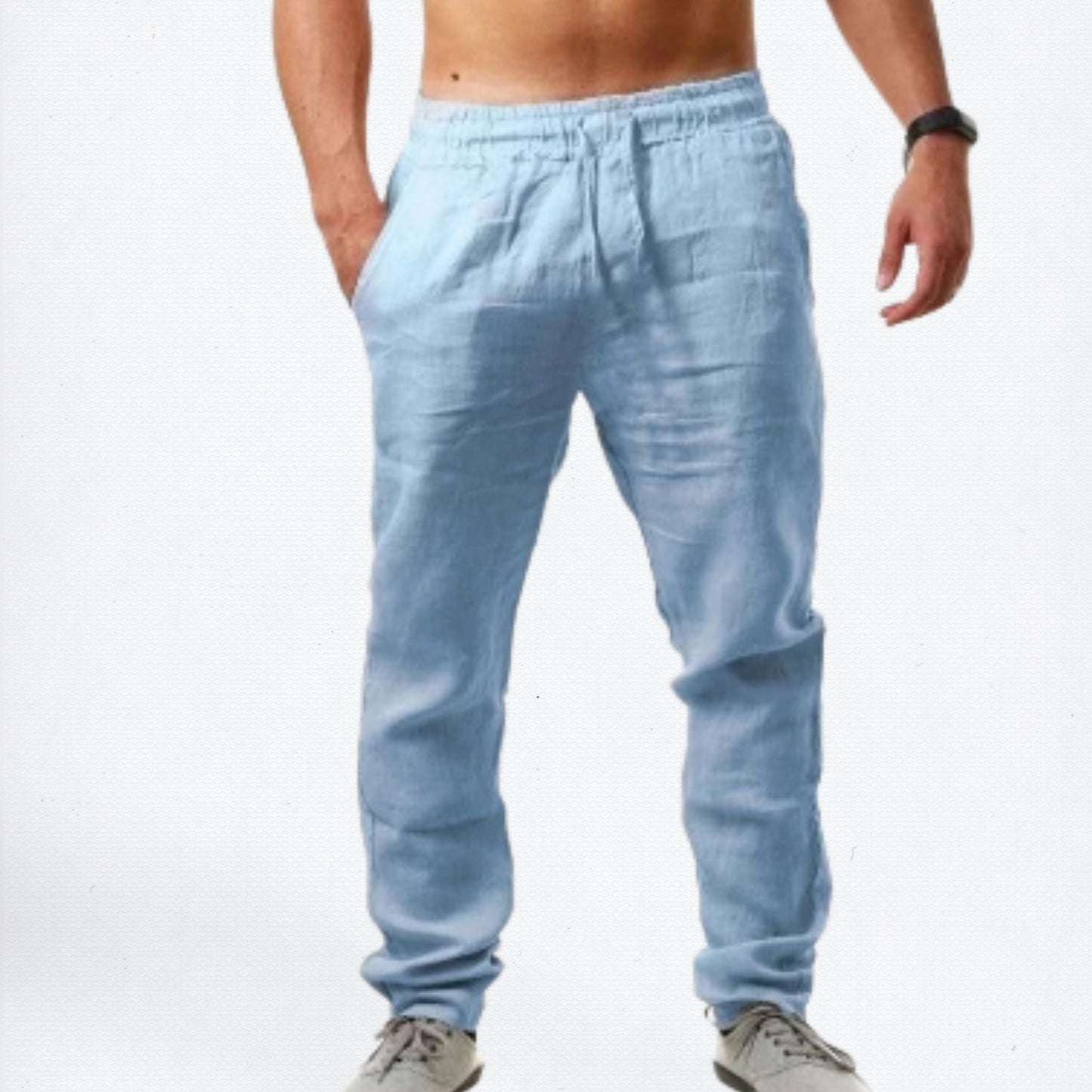 LuxeFit Linen Cotton Pants – Men's Breathable Streetwear