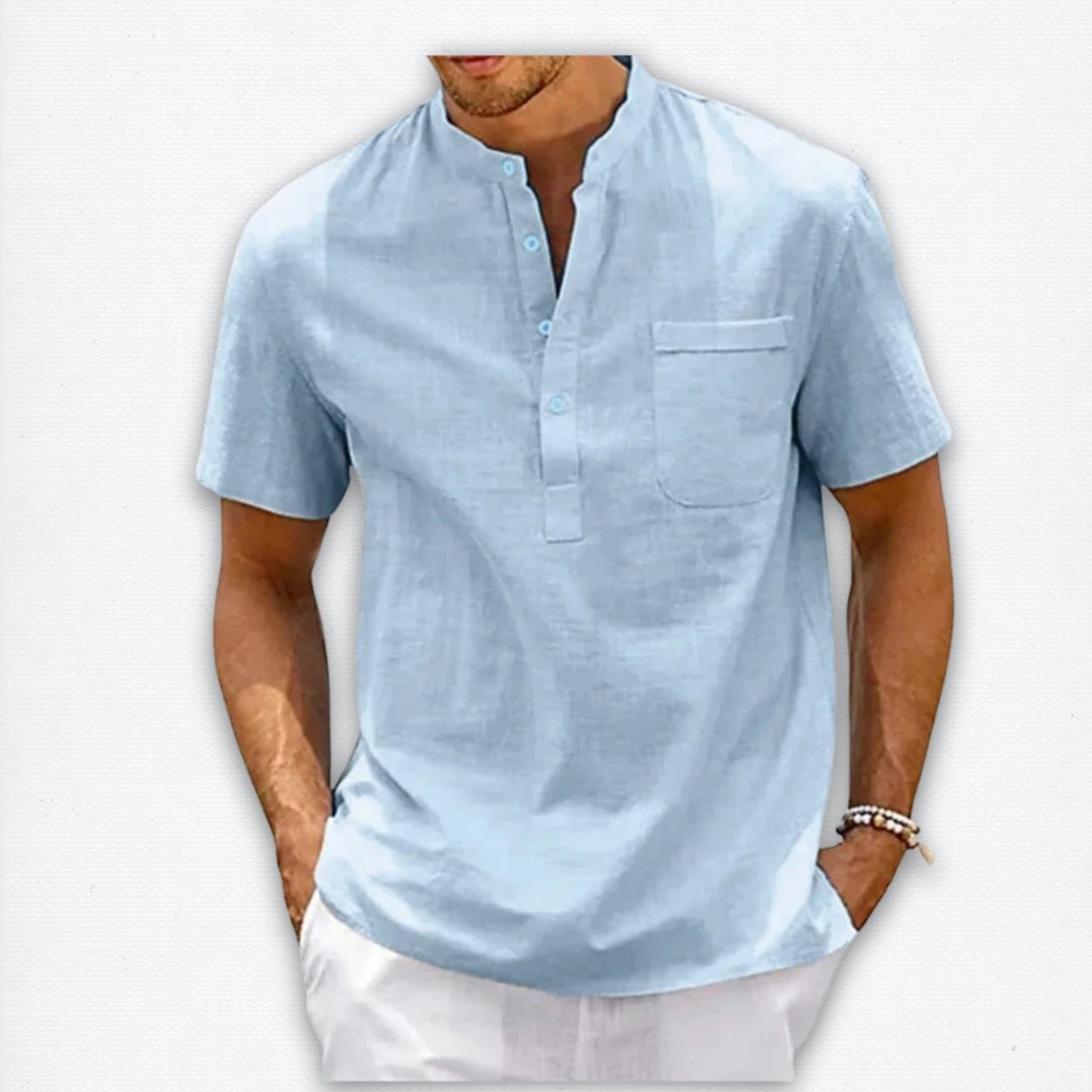 Cotton Linen Henley Shirt: Your Ultimate Summer Power Move.