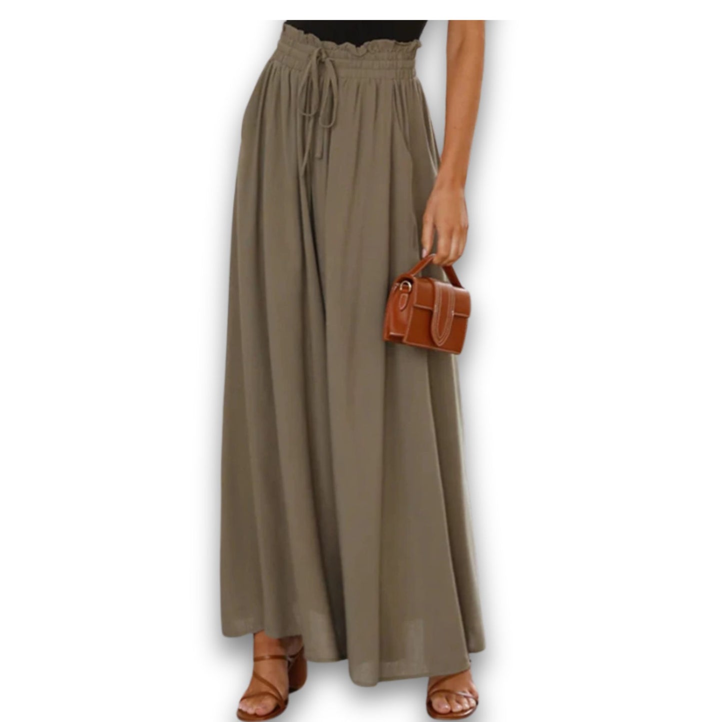 Summer women's Wide Leg Pants With Elastic Waistband
