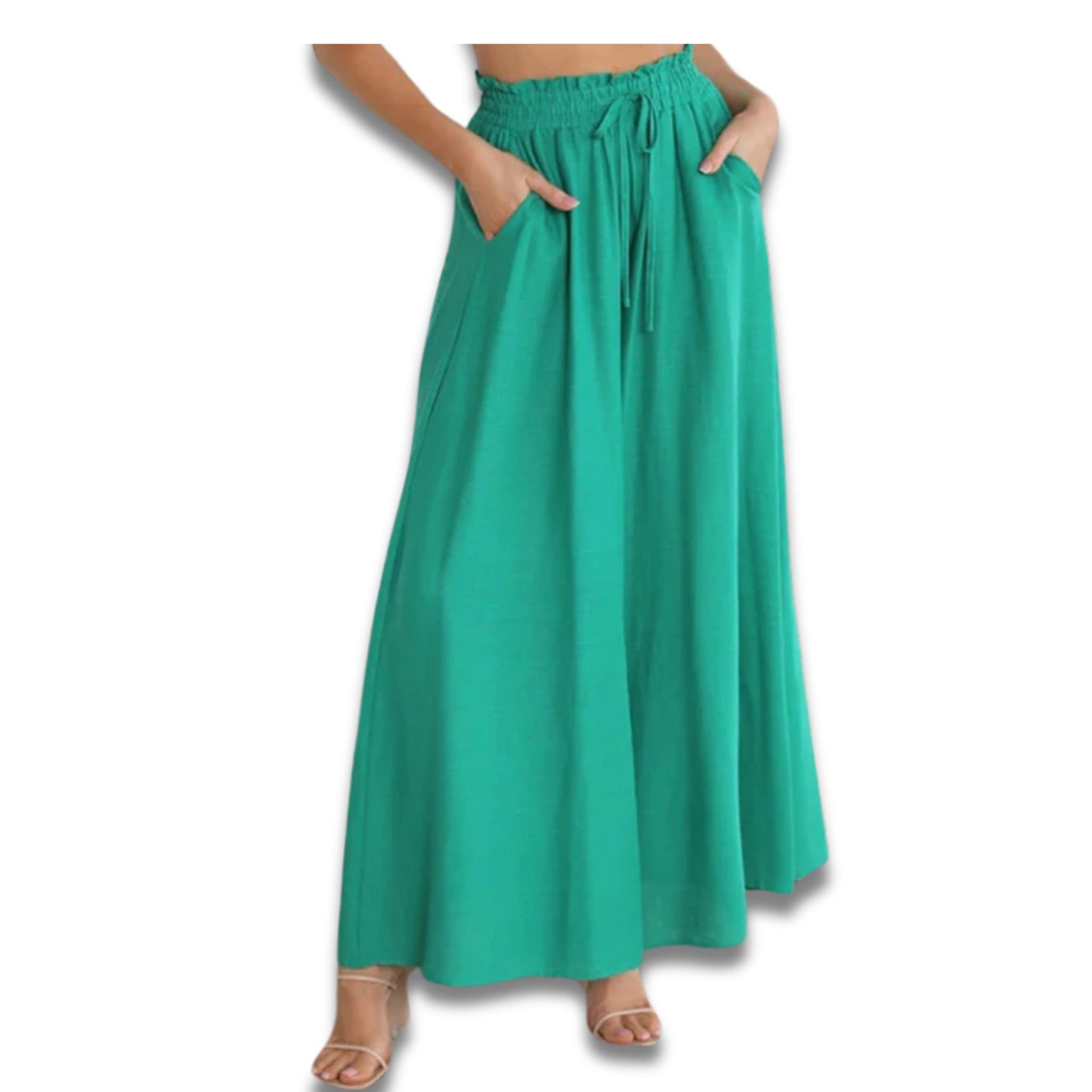 Summer women's Wide Leg Pants With Elastic Waistband