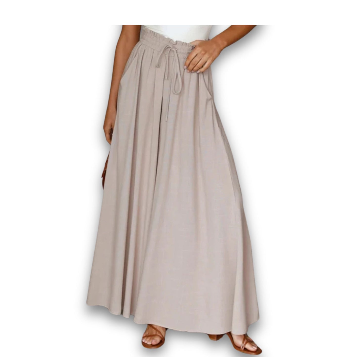 Summer women's Wide Leg Pants With Elastic Waistband