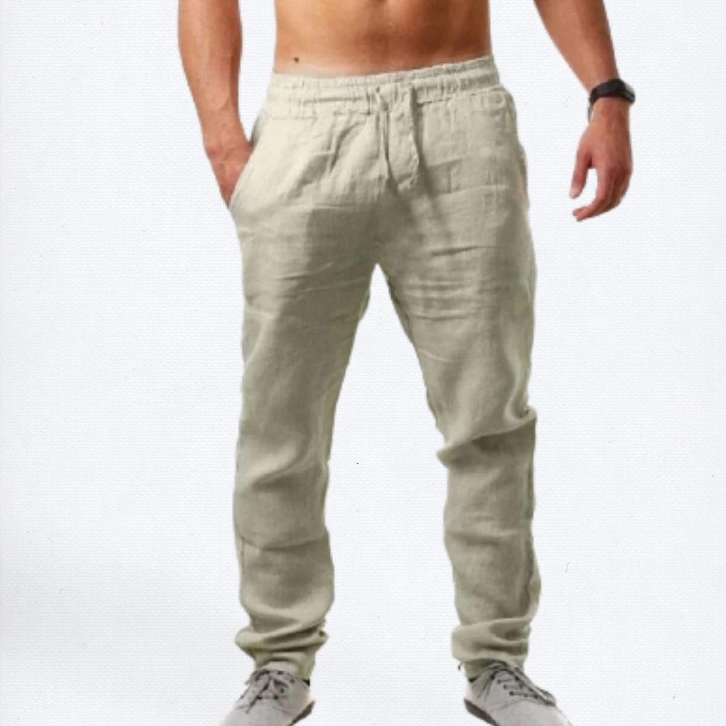 LuxeFit Linen Cotton Pants – Men's Breathable Streetwear