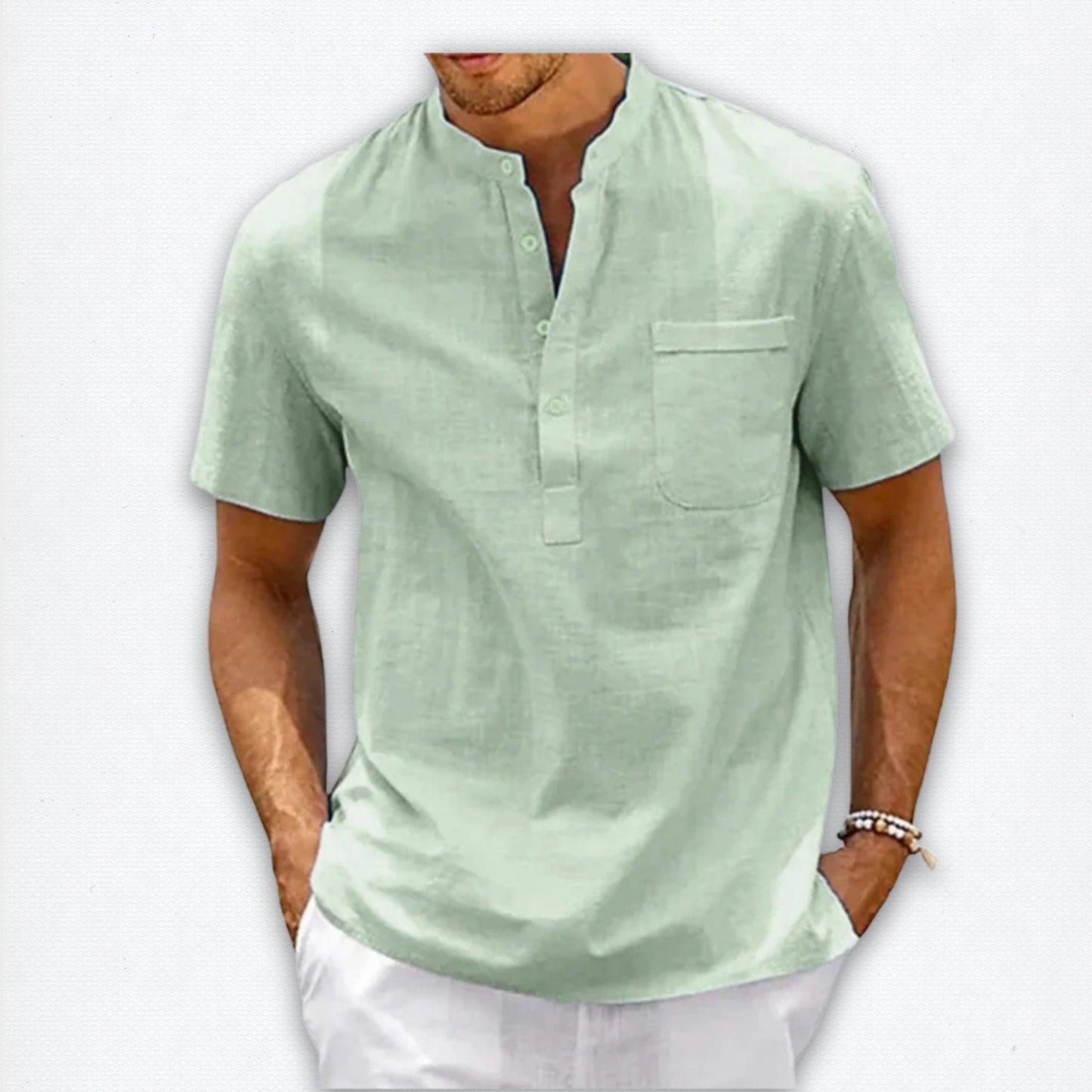 Cotton Linen Henley Shirt: Your Ultimate Summer Power Move.