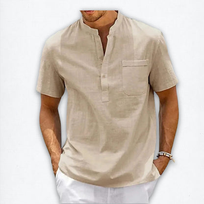 Cotton Linen Henley Shirt: Your Ultimate Summer Power Move.
