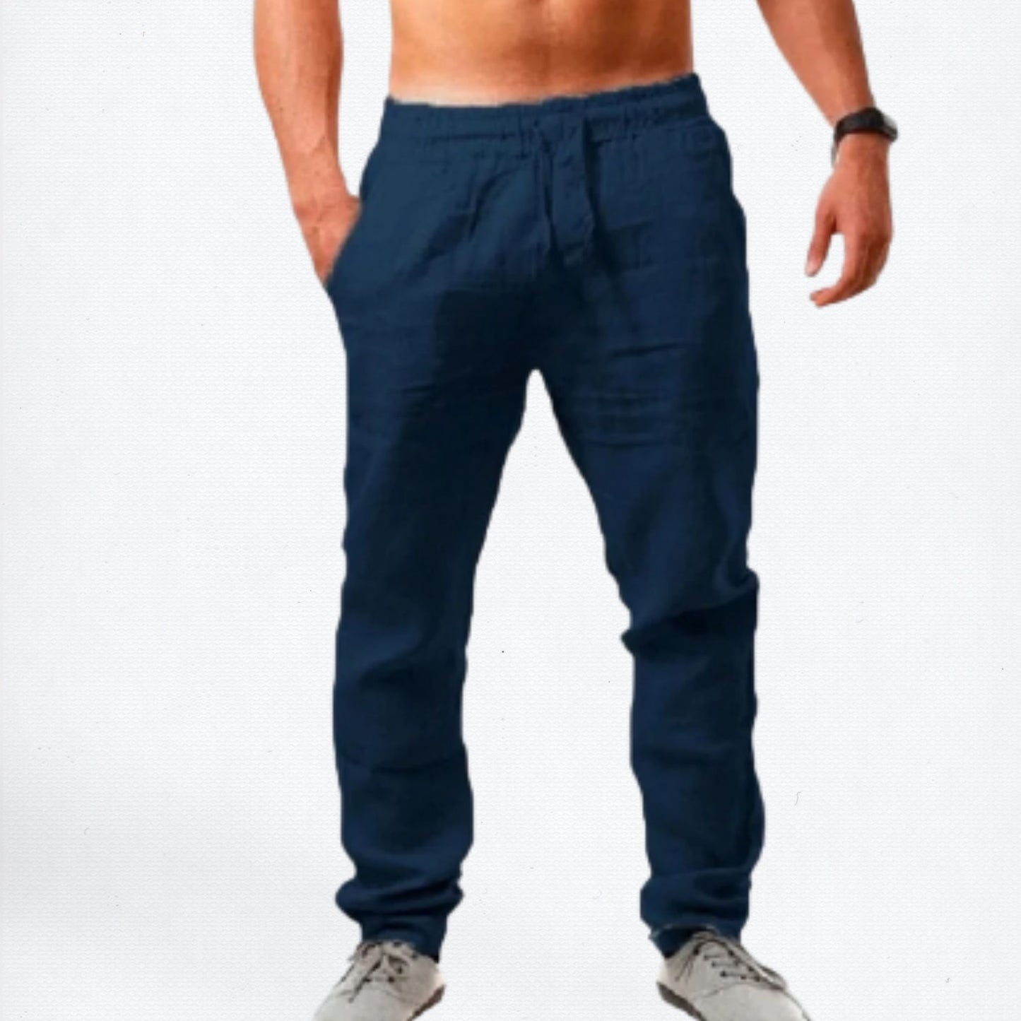 LuxeFit Linen Cotton Pants – Men's Breathable Streetwear