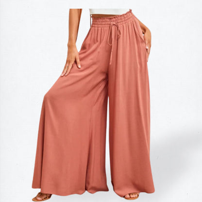 Summer women's Wide Leg Pants With Elastic Waistband