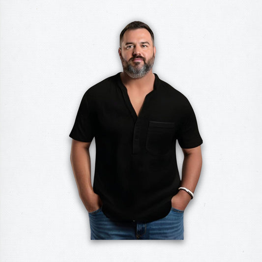 Cotton Linen Henley Shirt: Your Ultimate Summer Power Move.