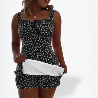 2025 Floral Shirred Jumpsuit – Casual Chic with a Twist