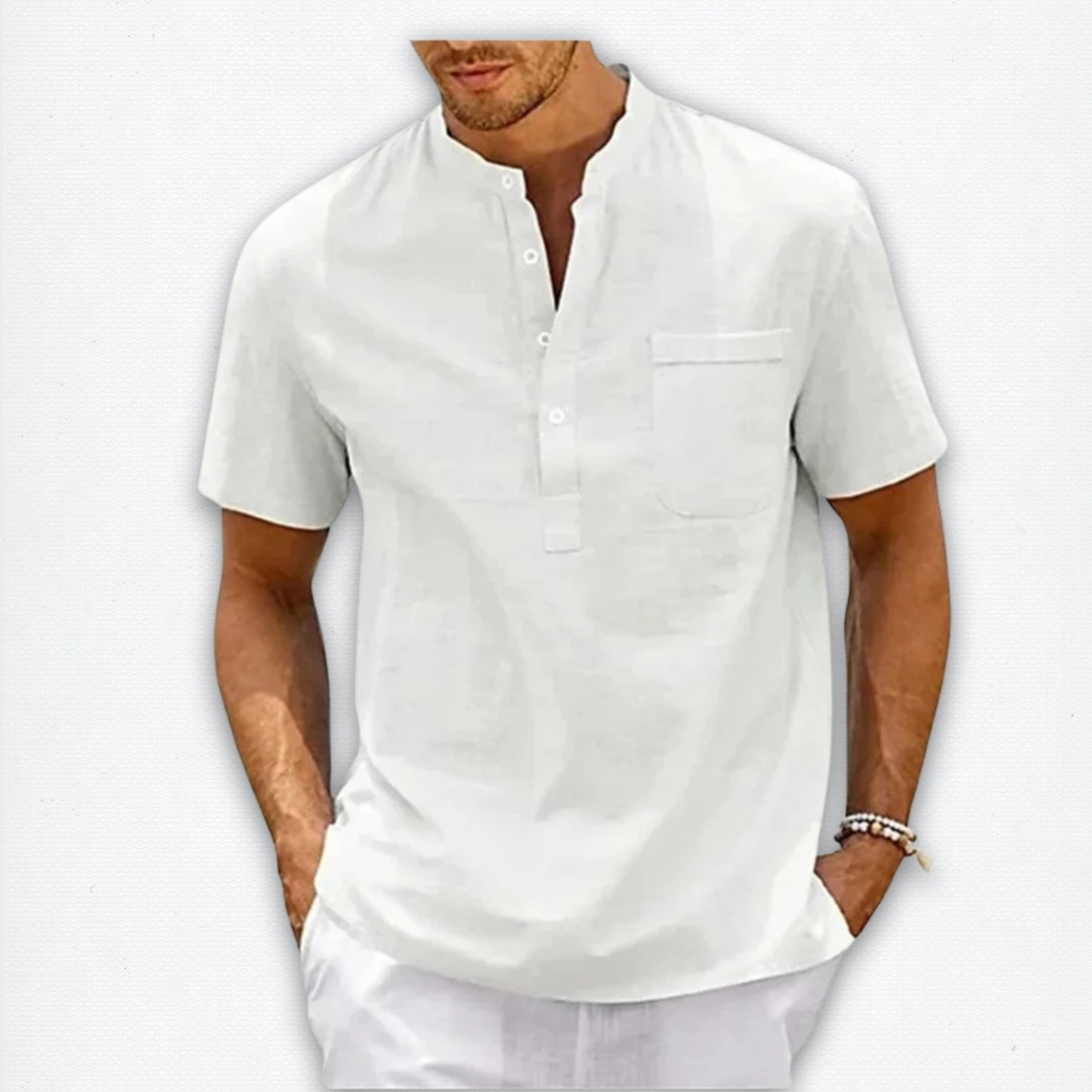 Cotton Linen Henley Shirt: Your Ultimate Summer Power Move.